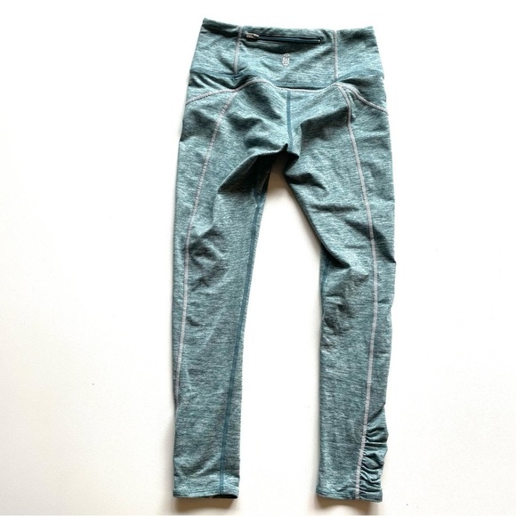 Free People Movement High-Rise 7/8 You're a Peach Leggings XS Grey Teal - Picture 1 of 16